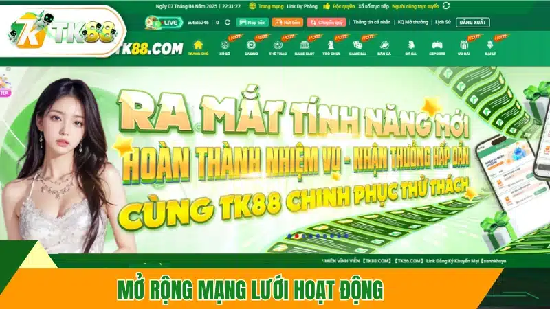 Mở rộng mạng lưới hoạt động